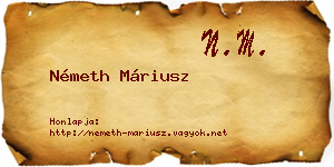 Németh Máriusz névjegykártya